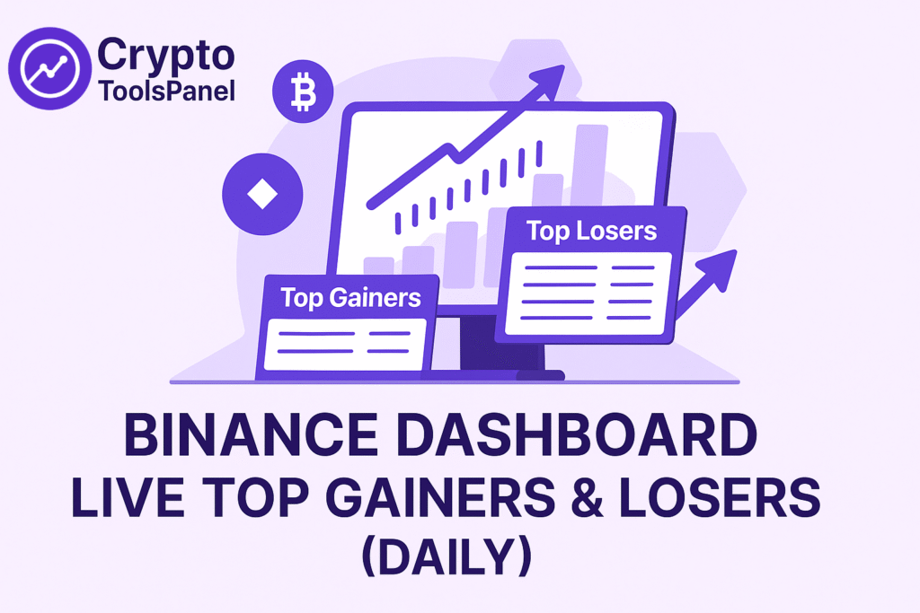 Binance Dashboard - Live top gainers and losers (daily) - Crypto Tools Panel